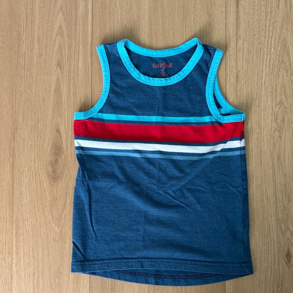 Cat & Jack Kids' Blue and Red Tank Top